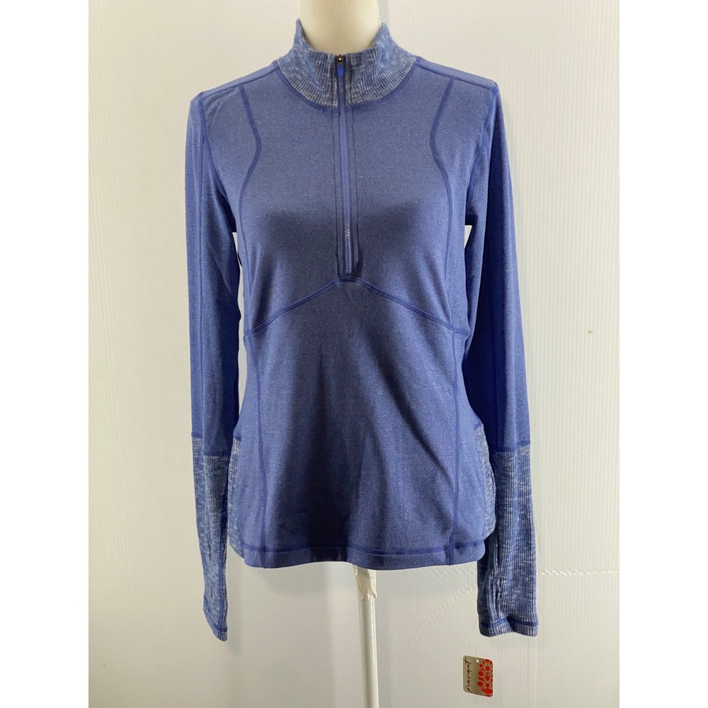 Free People Undercover Base Layer 1/4  Zip Blue Athleisure Thumbhole Long Sleeve